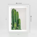 Plakat w ramie 30x40 - Minimalistyczne Kaktusy na Białym Tle - kaktusy, minimalistyczna fotografia - rama biała