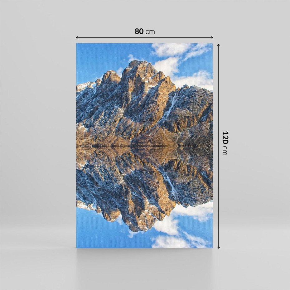 Obraz na płótnie 80x120 - Górskie odbicie jeziora - góry, jezioro