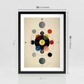 Plakat w ramie 30x40 - Bezgraniczny Taniec Światła - abstrakcyjna geometryczna kompozycja, koła linie - rama czarna