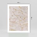 Plakat bez ramy 40x50 - Beżowy Marmur i Złoto - marmur, beżowy marmur