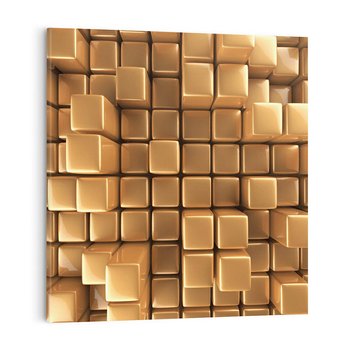 Obraz na płótnie 50x50 - Błyszcząca Elegancja - złoto, 3d