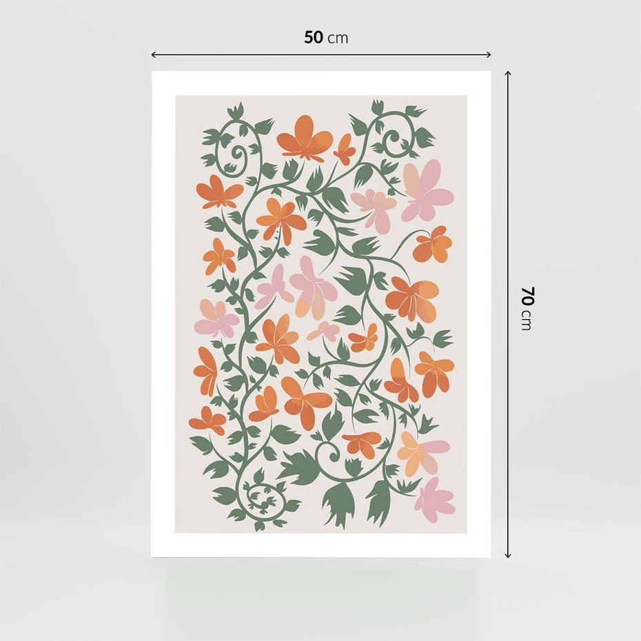 Plakat bez ramy 50x70 - Kwiatowa Refleksja - kwiaty polne, plakat