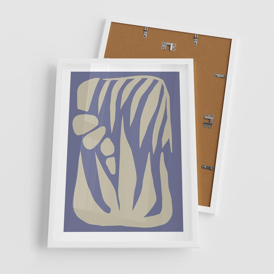 Plakat w ramie 50x70 - Kształty Niewidzialnych Granic - abstrakcyjna sztuka, skandynawski styl - rama biała