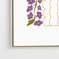 Obraz w ramie 50x70 - Witalność Kwiatów - kwiaty w wazonie, minimalistyczna kompozycja - rama drewno