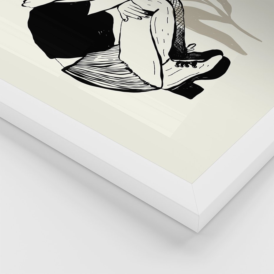 Zestaw obrazy w ramie 50x70 galeria - Moda, fashion, kobieta, szpilki - rama biała