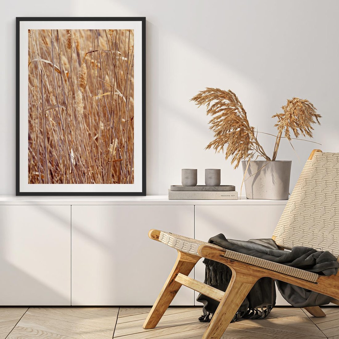 Plakat w ramie 50x70 - Mistrzowskie suche trawy - suche, trawy - rama czarna