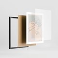 Plakat w ramie 30x40 - Twarz Kobiety w Pastelach - minimalistyczna grafika, pastelowe tłó - rama czarna