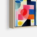 Obraz w ramie 70x100 - Księga Akwarelowych Przeniknięć - abstrakcyjny obraz, różne kolorowe kształty - rama drewno