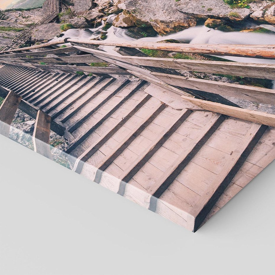 Obraz na płótnie 60x60 - Schody w skałach - Góry - schody, skały