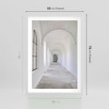 Plakat w ramie 50x70 - Architektoniczne Przejście - architektura, korytarz - rama biała