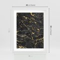 Plakat w ramie 40x50 - Egzotyczny Blask - marmur, złoto - rama biała