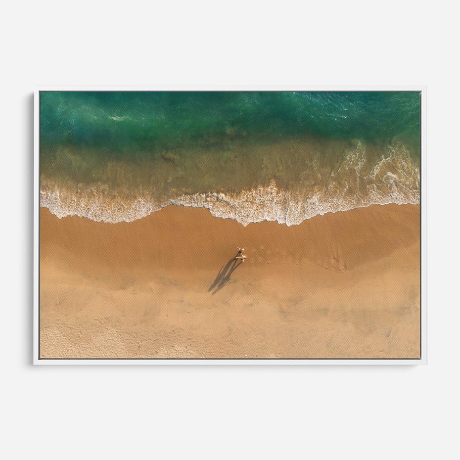 Obraz w ramie 70x50 - Oaza Relaksu - plaża, morze - rama biała