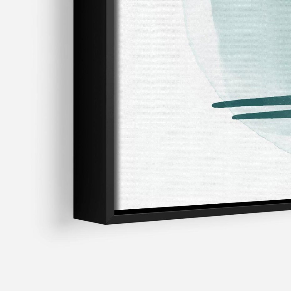 Obraz w ramie 100x70 - Turkusowy Świat - minimlizm, abstrakcja - rama czarna