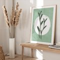 Plakat w ramie 40x50 - Kształty Zielonego Ukojenia - zielony plakat, roślinne motywy - rama drewno