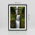 Plakat w ramie 50x70 - Siła i Urok Natury - wodospad, las - rama czarna