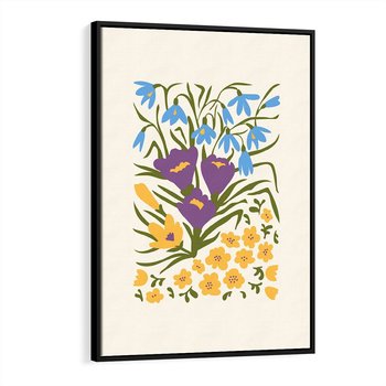 Obraz w ramie 50x70 - Kwiatowe Przenikanie - kwiaty, sztuka nowoczesna - rama czarna