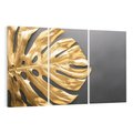 Obraz na płótnie 120x80 - Złoty Liść Monstera - złoty, liść