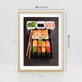 Plakat w ramie 30x40 - Kulinarne podróże do Japonii - sushi, japonia - rama drewno