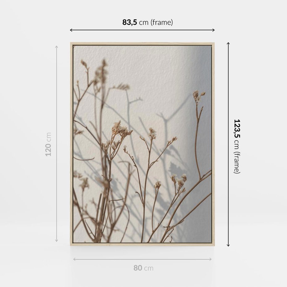 Obraz w ramie 80x120 - Boho gałązki suche - gałązki, suche - rama drewno