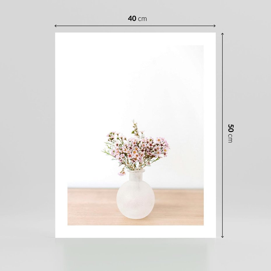 Plakat bez ramy 40x50 - Kwiaty w Minimalistycznym Wazonie - kwiaty, wazon