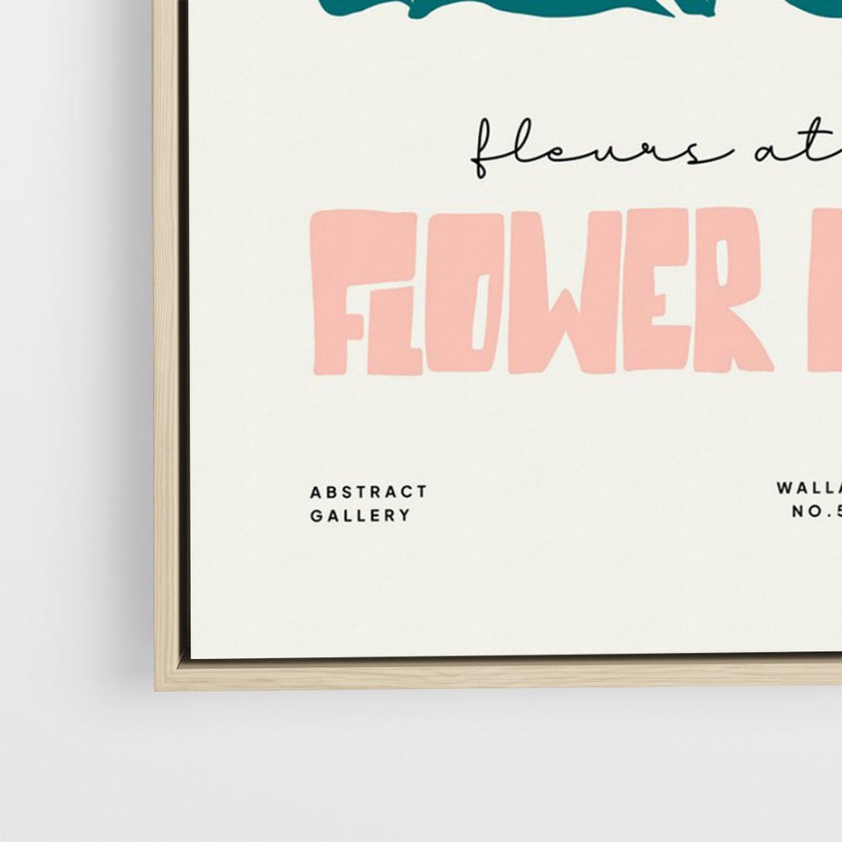 Obraz w ramie 80x120 - Taniec Kształtów - kwiaty, abstrakcyjna kompozycja - rama drewno