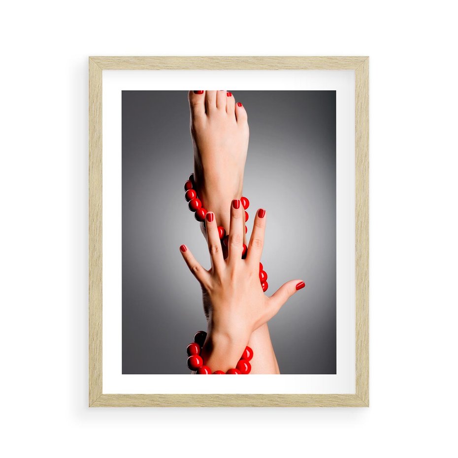 Plakat w ramie 40x50 - Manicure i Pedicure - Piękno Paznokci - manicure, pedicure - rama drewno