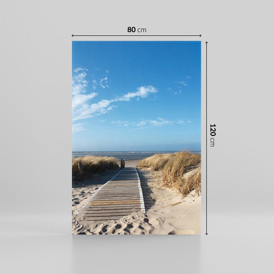 Obraz na płótnie 80x120 - Boho na Plaży - plaża, pomost