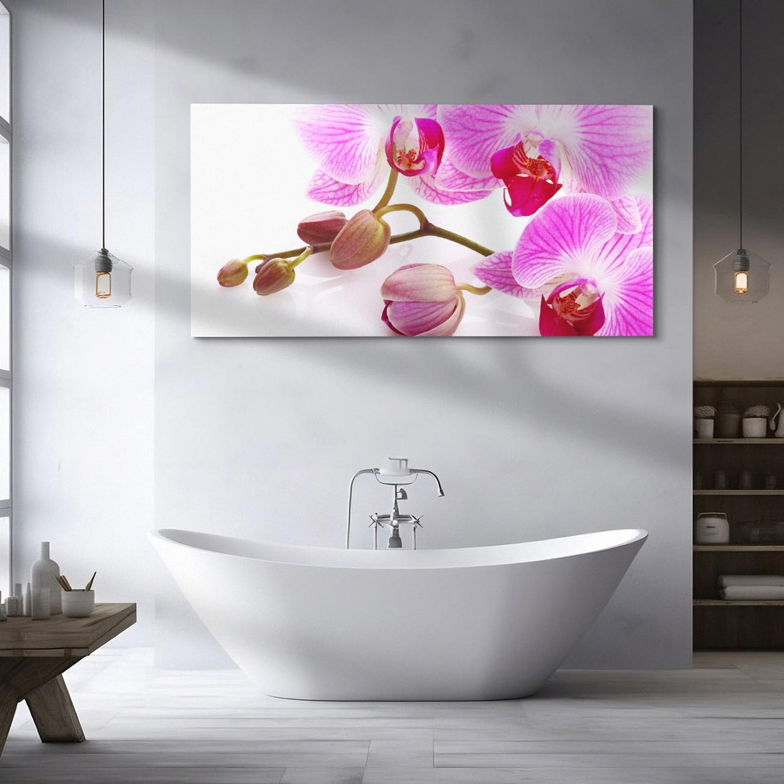 Obraz na płótnie 140x70 - Elegancka orchidea w pełnym rozkwicie - orchidea, kwiat