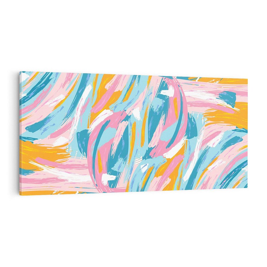 Obraz na płótnie 100x50 - Refleksje w krainie abstrakcji - abstrakcja, energiczne pociągnięcia pędzla