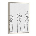 Obraz w ramie 50x70 - Idea w Rękach - szkic, grafika - rama drewno
