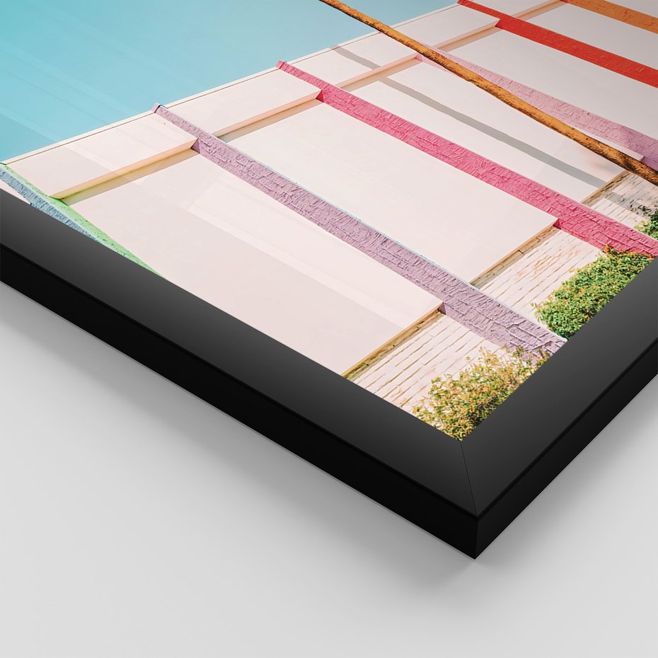 Zestaw obrazy w ramie 30x40 galeria - Kolorowe, balony, plaża, wakacje - rama czarna