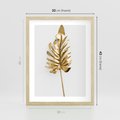Plakat w ramie 30x40 - Ponadczasowy Urok - złote, liście - rama drewno
