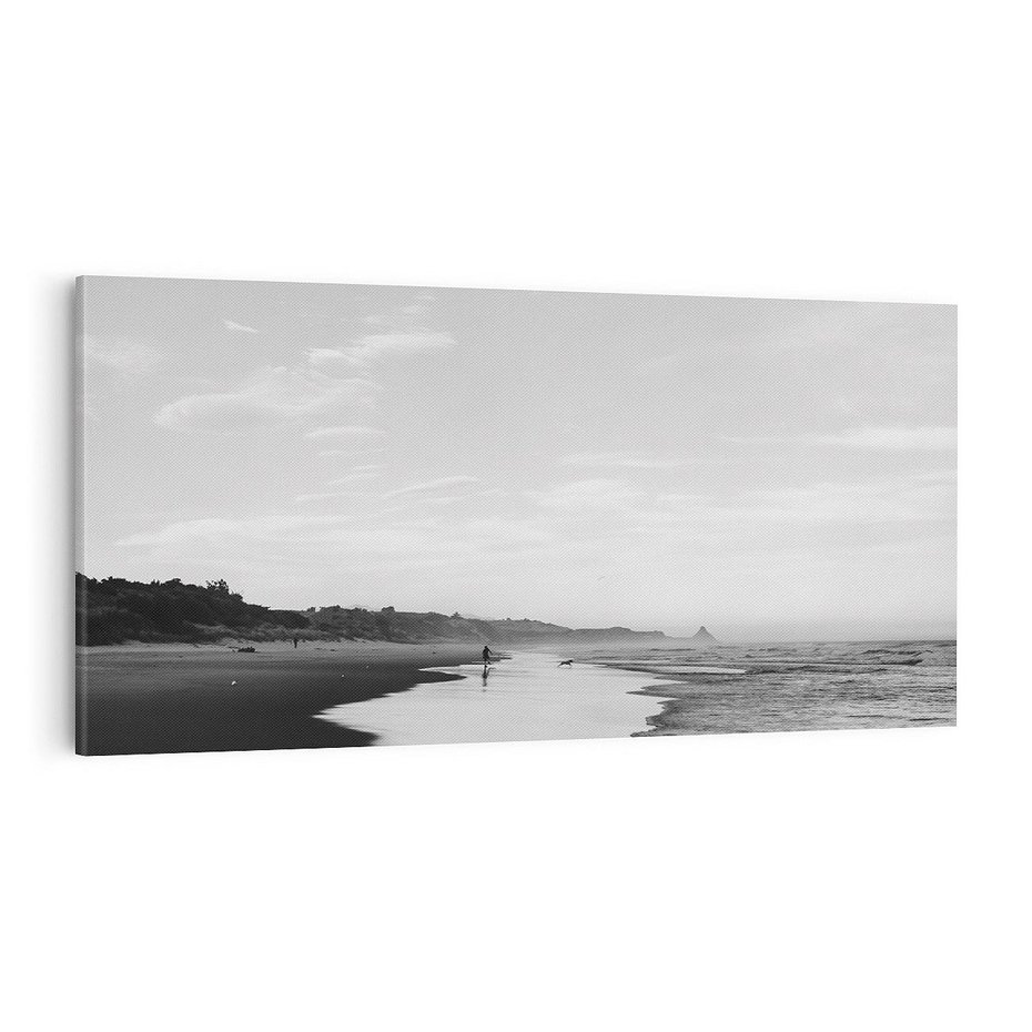 Obraz na płótnie 140x70 - Nadmorska Melodia - czarno białe zdjęcie, plaża