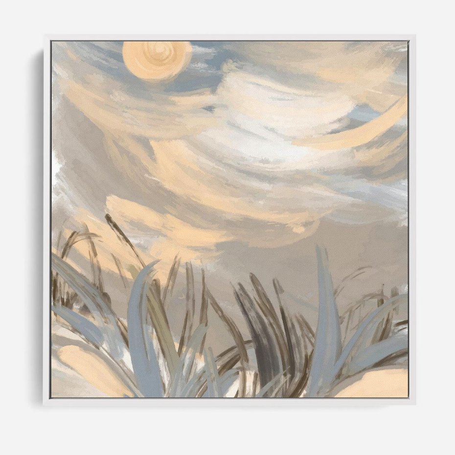 Obraz w ramie 80x80 - Światłości Taniec - akwarela, obraz - rama biała