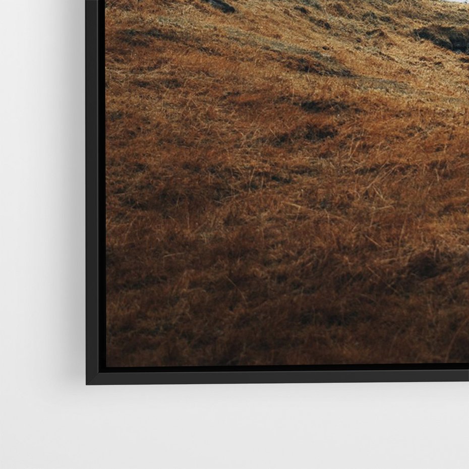 Obraz w ramie 50x70 - Ciepło i Przytulność - skandynawski, domek - rama czarna