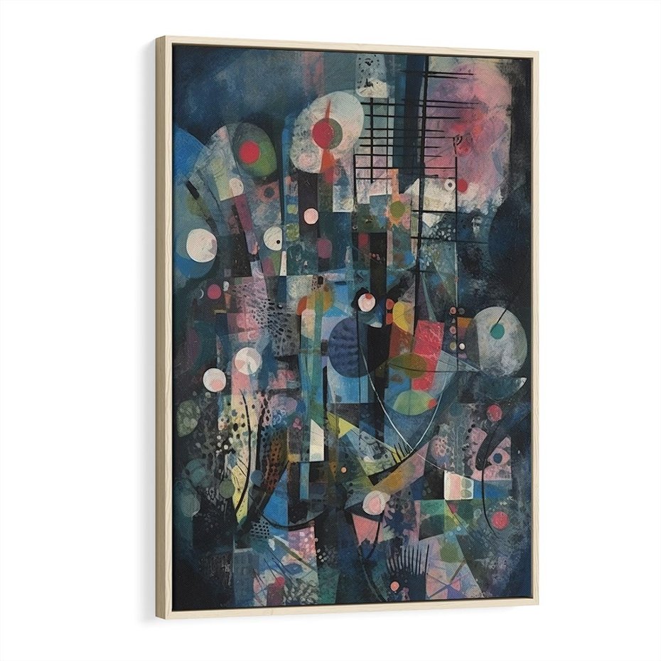 Obraz w ramie 80x120 - Rozbijając Granice Kreatywności - abstrakcyjny obraz, sztuka abstrakcji - rama drewno