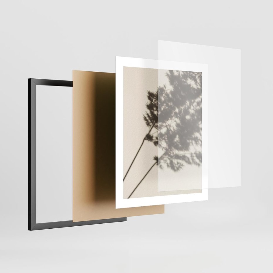 Plakat w ramie 40x50 - Tajemniczy Cień Traw - cień traw, na ścianie - rama czarna