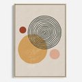 Obraz w ramie 50x70 - Boho Światło - abstrakcyjna sztuka, boho kształty - rama drewno