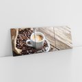 Obraz na płótnie 120x40 - Kawa w filiżance: aromatyczna chwila - kawa, filiżanka