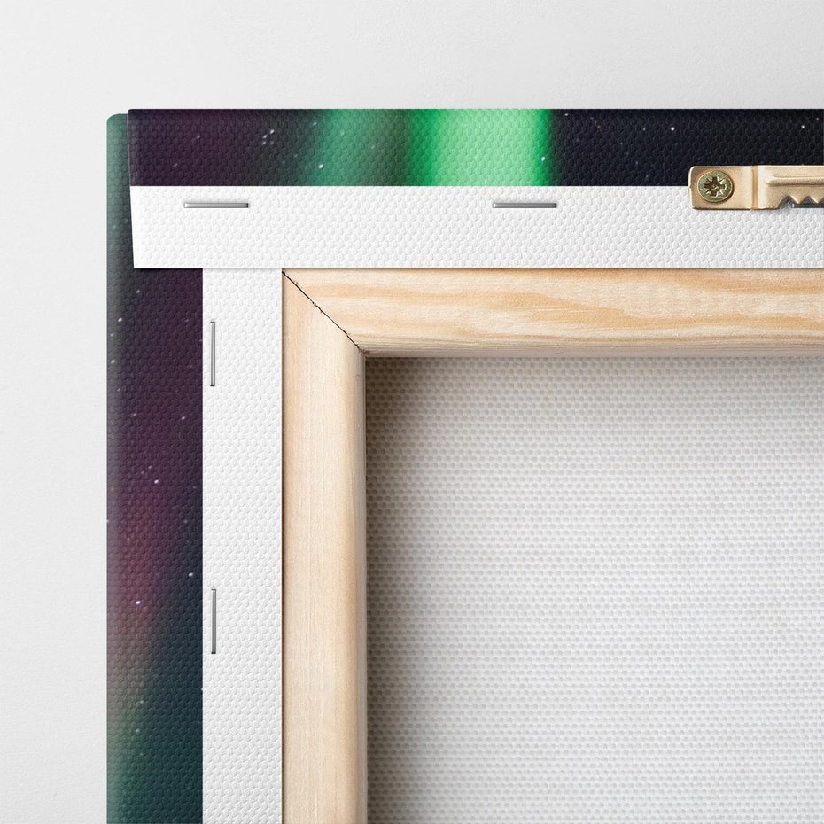 Obraz na płótnie 80x80 - Zorza polarna w tajemniczej nocnej przestrzeni - zorza, polarna