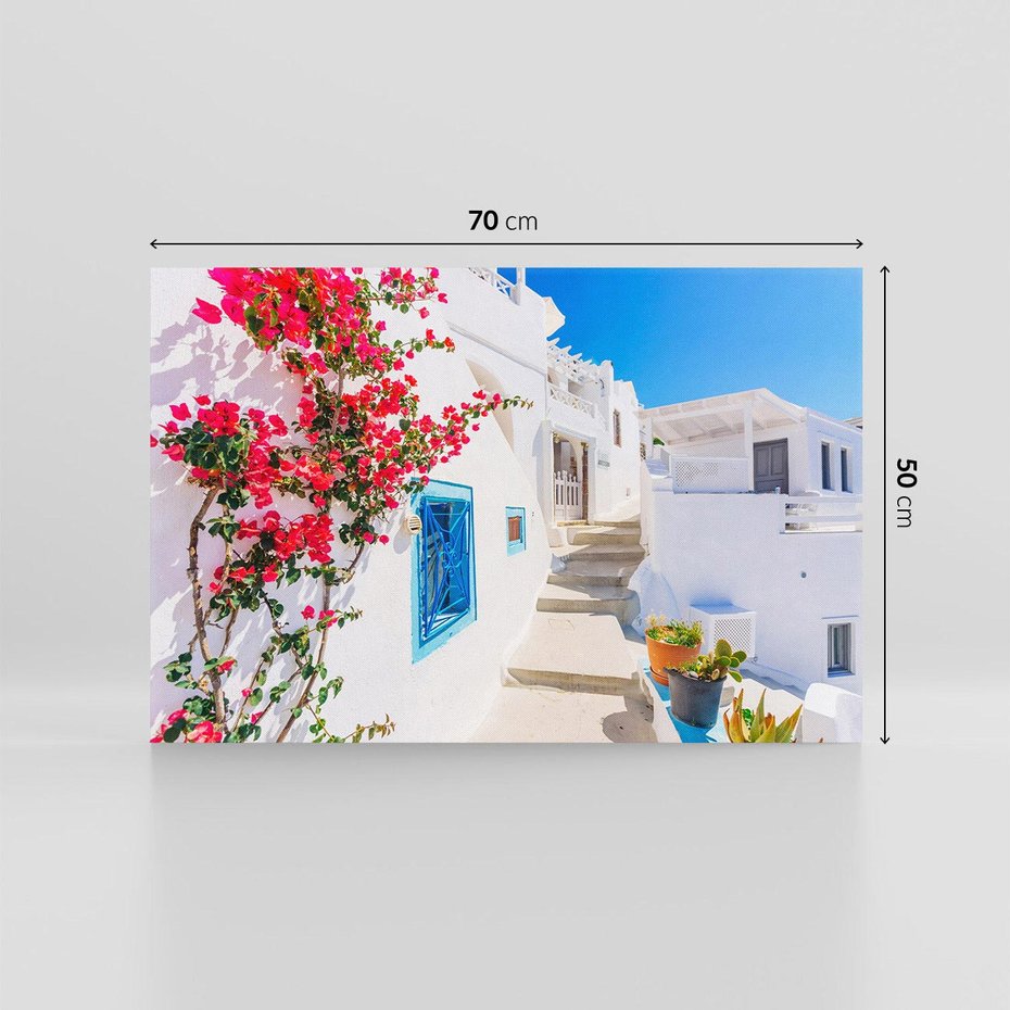 Obraz na płótnie 70x50 - Piękno miasta nad morzem - Grecja, uliczka