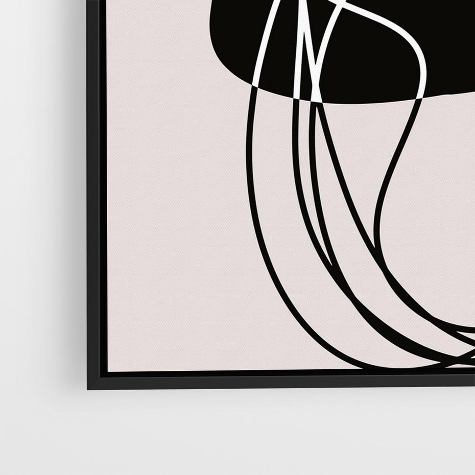 Obraz w ramie 50x50 - Abstrakcyjne Harmonie - abstrakcyjne szkicowane linie, minimalizm - rama czarna