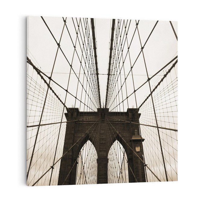 Obraz na płótnie 60x60 - Most z linami pod niebem - USA - most, liny