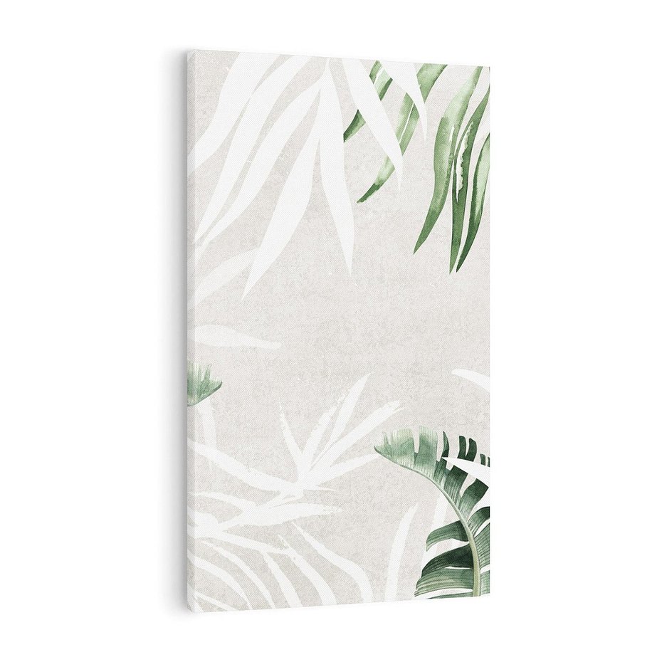 Obraz na płótnie 80x120 - Zielony Raj - monstera, palmy