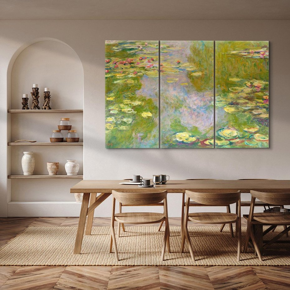 Obraz na płótnie 120x80 - "Lilie wodne" (1919), Claude Monet - Reprodukcja - reprodukcja, obraz na płótnie