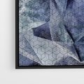 Obraz w ramie 70x100 - Melodia mgieł i marzeń - abstrakcja w kolorze granatu, przypominająca górę lodową - rama czarna
