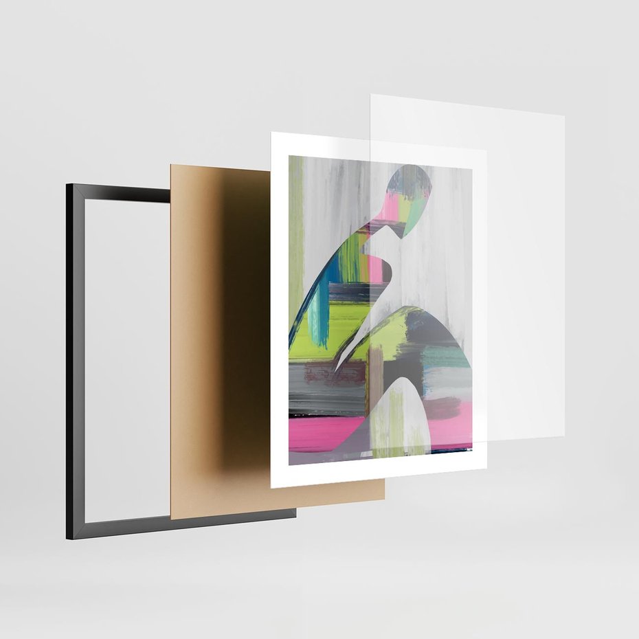 Plakat w ramie 40x50 - Impulsy Marzeń - abstrakcyjna sztuka, nowoczesny obraz - rama czarna