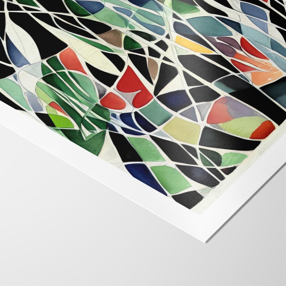 Plakat bez ramy 21x30 - Taniec Plam i Kształtów - abstrakcyjny akwarelowy obraz, plamy