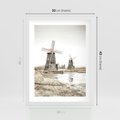 Plakat w ramie 30x40 - Wiejskie Młyny: Rustykalna Fotografia - młyny, rustykalna fotografia - rama biała