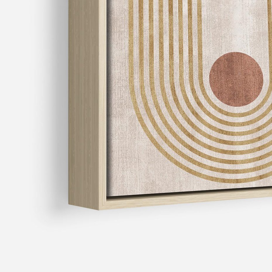 Obraz w ramie 100x70 - Melodia ukrytych snów - retro grafika, styl mid-century - rama drewno